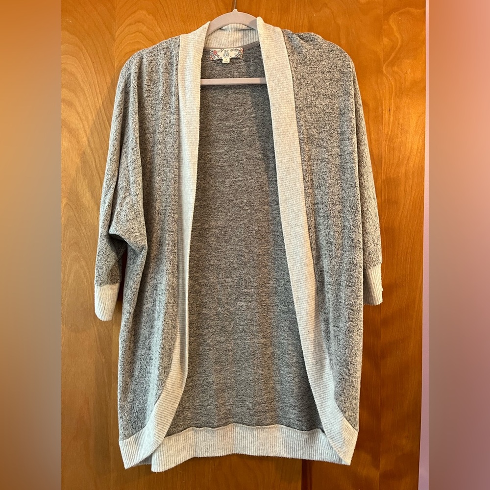 Pink Rose 3/4 Sleeve Long Cardigan